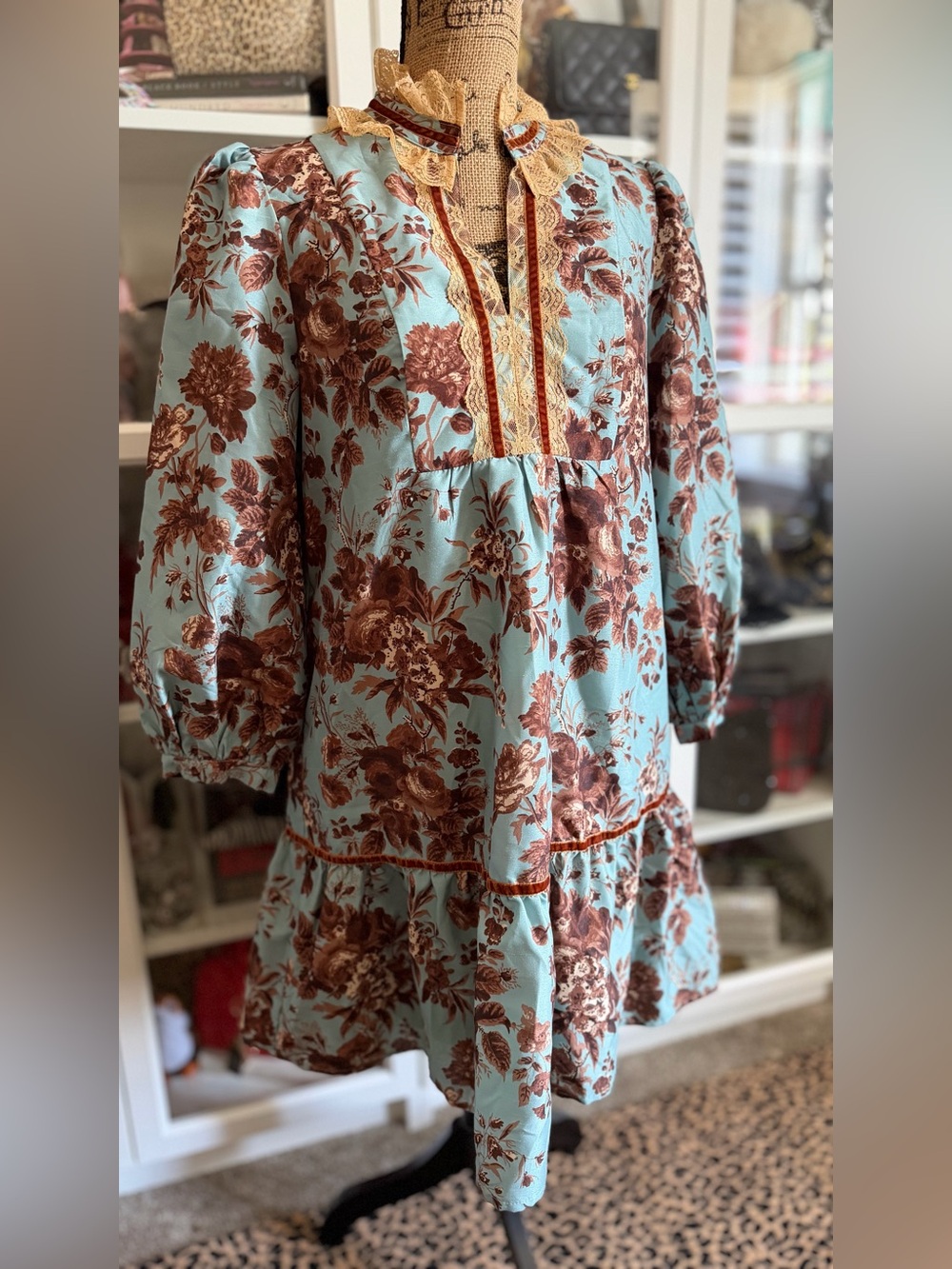 Tuckernuck Robin's Egg Blue Floral Palmerston Dress